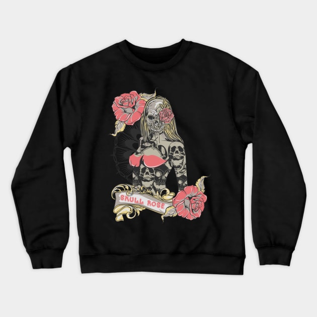 Skull Rose Crewneck Sweatshirt by gblackid